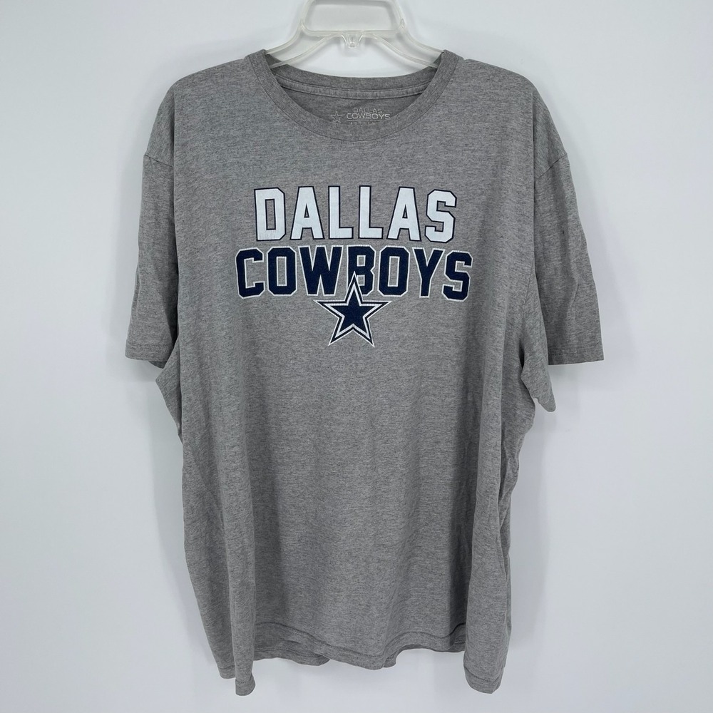 Dallas Cowboys Authentic Men's Gray Football Star Logo Graphic T-Shirt Size‎ 2XL